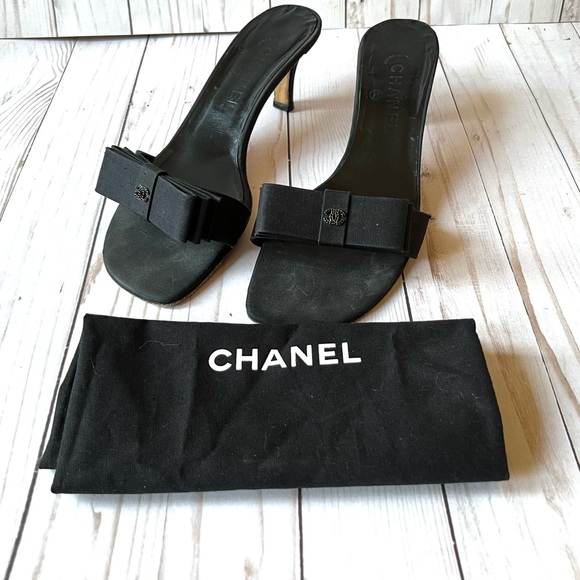 Authentic Chanel Black Slide Sandals - Picture 3 of 9